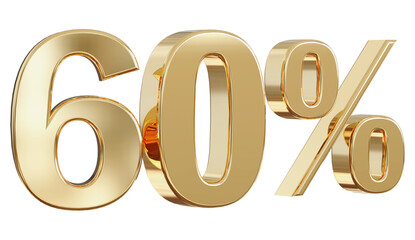 60 Percent off - 3d Gold Number Discount