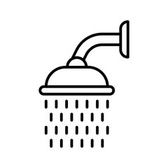 Shower outline icon. Shower Heads on white background.