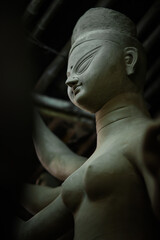Making of goddess Durga idol. These idols are made for Durga puja, the biggest festival of Kolkata,...