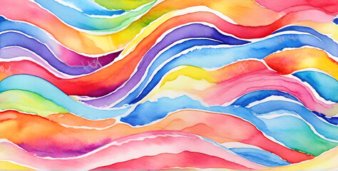 Abstract colorful watercolor background, wave water color painting