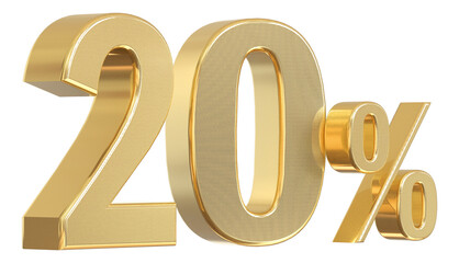 20 Percent off - 3d Gold Number Discount