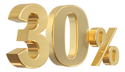 30 Percent off - 3d Gold Number Discount