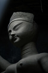 Making of goddess Durga idol. These idols are made for Durga puja, the biggest festival of Kolkata,...
