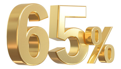 65 Percent off - 3d Gold Number Discount