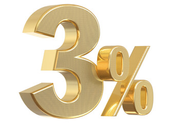 3 Percent off - 3d Gold Number Discount
