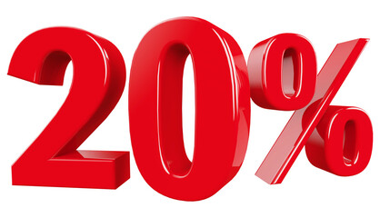 20 Percent off - 3d Number Discount