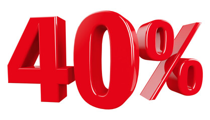 40 Percent off - 3d Number Discount
