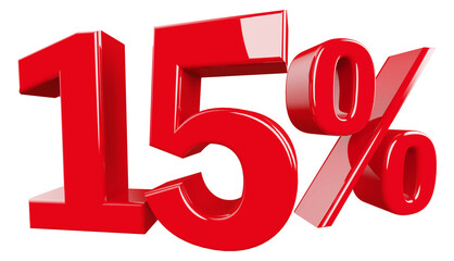 15 Percent off - 3d Number Discount