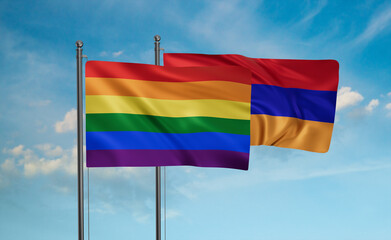 Armenia and LGBT movement flag also Gay Pride flag