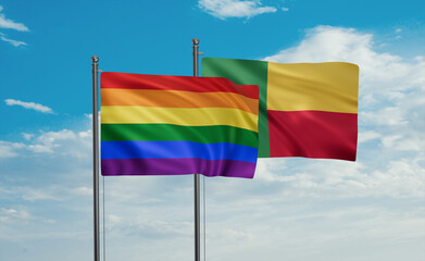 Benin and LGBT movement flag also Gay Pride flag