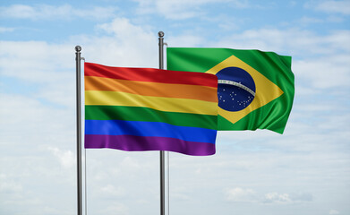 Brazil and LGBT movement flag also Gay Pride flag
