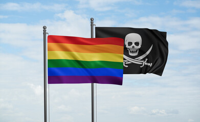 Pirate and LGBT movement flag also Gay Pride flag