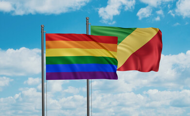 Congo and LGBT movement flag also Gay Pride flag