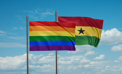 Ghana and LGBT movement flag also Gay Pride flag