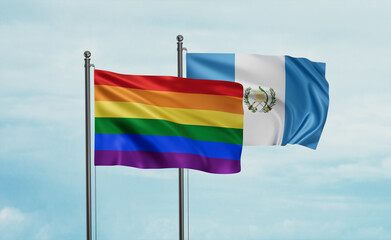 Guatemala and LGBT movement flag also Gay Pride flag