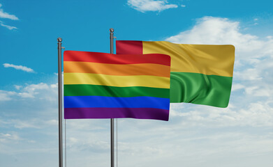 Guinea-Bissau and LGBT movement flag also Gay Pride flag