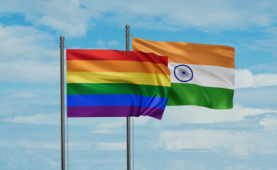 India and LGBT movement flag also Gay Pride flag