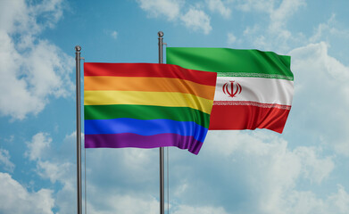 Iran and LGBT movement flag also Gay Pride flag