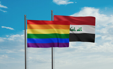 Iraq and LGBT movement flag also Gay Pride flag