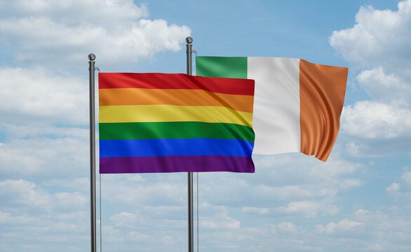 Ireland and LGBT movement flag also Gay Pride flag