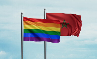 Morocco and LGBT movement flag also Gay Pride flag