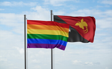 Papua New Guinea and LGBT movement flag also Gay Pride flag