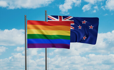 New Zealand and LGBT movement flag also Gay Pride flag