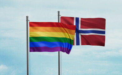 Norway and LGBT movement flag also Gay Pride flag
