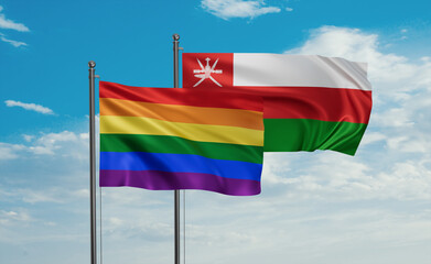 Oman and LGBT movement flag also Gay Pride flag