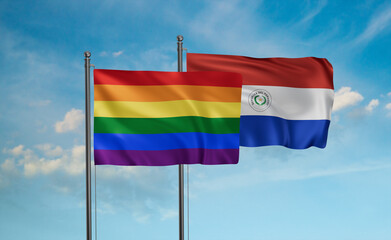 Paraguay and LGBT movement flag also Gay Pride flag