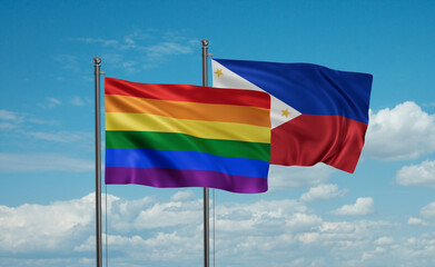 Philippines and LGBT movement flag also Gay Pride flag
