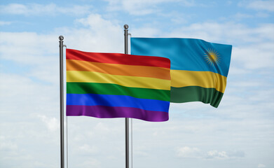 Rwanda and LGBT movement flag also Gay Pride flag