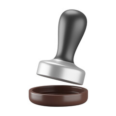 3d icon of coffee tamper.
