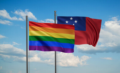 Samoa and LGBT movement flag also Gay Pride flag