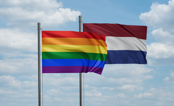 Netherlands and LGBT movement flag also Gay Pride flag
