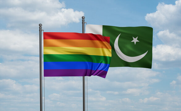 Pakistan and LGBT movement flag also Gay Pride flag