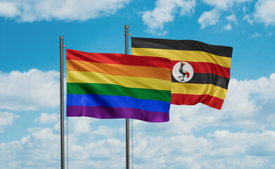 Uganda and LGBT movement flag also Gay Pride flag