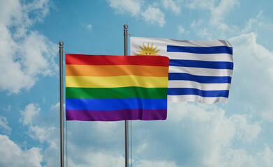 Uruguay and LGBT movement flag also Gay Pride flag