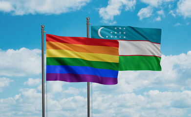 Uzbekistan and LGBT movement flag also Gay Pride flag