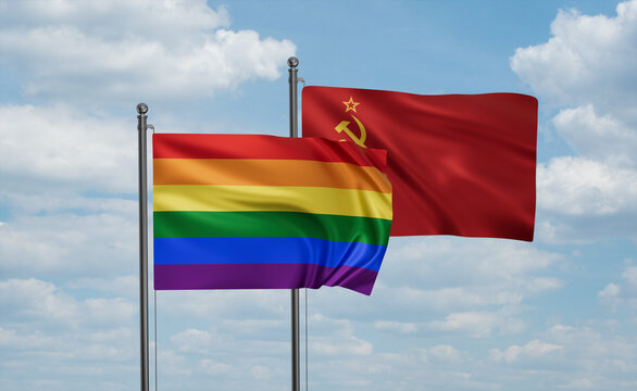 Soviet Union and LGBT movement flag also Gay Pride flag