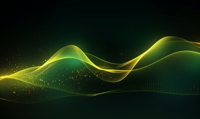 abstract background with green waves