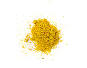 Yellow Seasoning Powder Isolated, Curcuma Pile, Orange Masala, Indian Spices, Yellow Seasoning