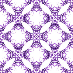 Green geometric chevron watercolor border. Purple
