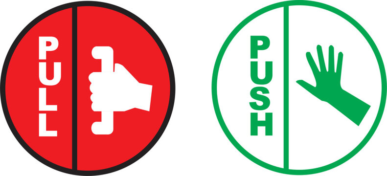 Push-pull sign for the door
