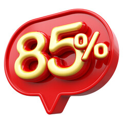 85 percent discount - 3d gold number
