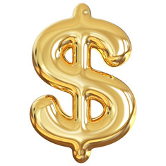 dollar symbol gold 3d