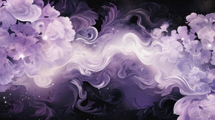 Fototapeta na wymiar Purple Space background. Abstract cosmic backdrop with nebula stars. Horizontal modern design for flyers, cards, web banners, wallpaper, greeting invitation card, brochure, poster.
