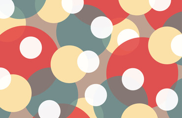 Circle shape and form. Overlap circle vector pattern. Polka dots pattern. Abstract vector. Simplicity.Gift wrap. Postcard.Graphic design. Fabric. Bubble. Decorative. Red,Blue,Yellow,White colours. 