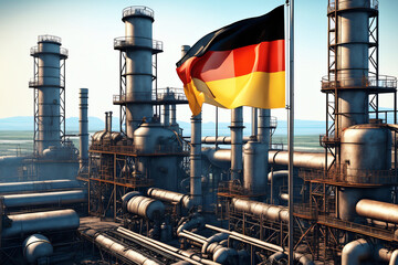 Alte Fabrik Gebäude im Verfall mit Deutschlandflagge