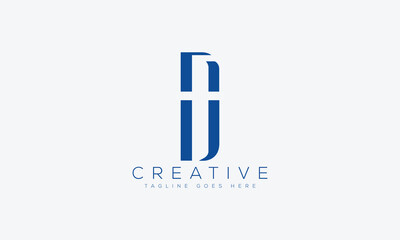 Fototapeta Letter DJ logo design template vector illustration. obraz